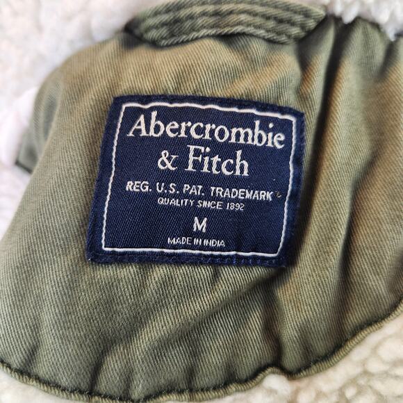 Abercrombie & Fitch Utility Chore Army Sherpa Jacket Coat Outdoors M - Picture 3 of 3